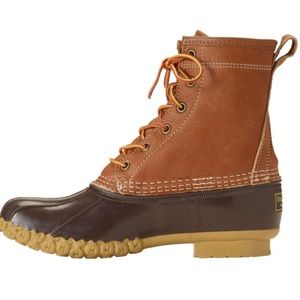LLBean Tumbled-Leather Shearling-Lined Duck Boots